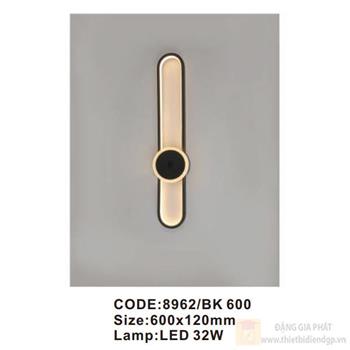 Đèn tường trong nhà Slister 600*120mm - LED 32W 8962/BK 600