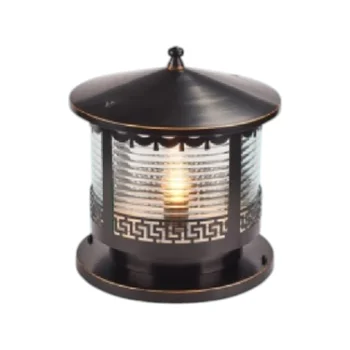 Đèn trụ cổng sắt + kiếng hufa TSV-708 - Ø250*H250 - E27*1 TSV-708