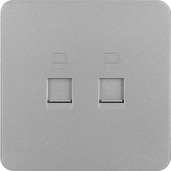 Ổ cắm mạng đôi RJ45 Cat 6 màu xám WGDT2RJ6IG