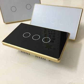 Công tắc ngữ cảnh Tuya Zigbe mặt kính trắng, viền bạc, hình vuông ZB86W-3NC-QBM