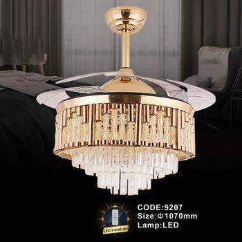 Quạt trần đèn cánh xếp Slister 9207 Ø1070mm 9207