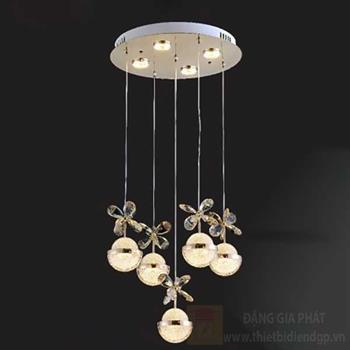 Đèn treo trần led 60W, Ø40*H60-80cm, Crystal: Ø10*H20cm 96160/5