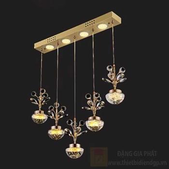 Đèn treo trần 60W, size: 9*50*H60-80cm, Crystal: Ø13*21cm 96162/5
