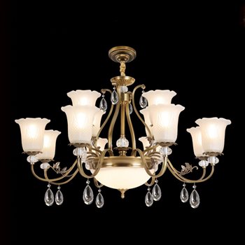 Đèn chùm đồng HUFA CĐ 1233/12 Ø1000*H650+450 CĐ 1233/12