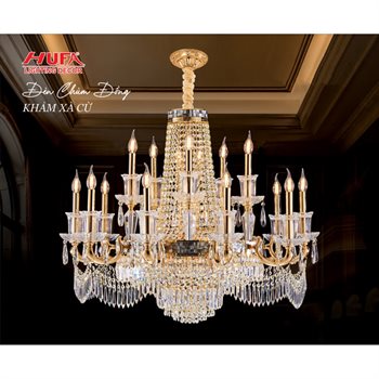 Đèn chùm đồng HUFA CĐ 1234/15 Ø1000*H800+500 CĐ 1234/15