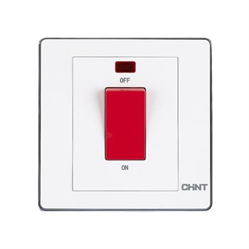 Bộ công tắc đơn 2 cực CHINT NEW6-D00190 White 32A 250V có đèn báo NEW6-D00190