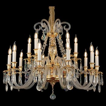 Đèn chùm pha lê K9 cao cấp - Thân đồng 355 DECOR Ø930*H830 - E14*15 DC8180T15