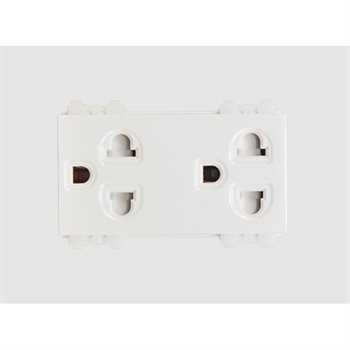 Hạt Ổ cắm đôi 3 chấu Sino S18CCUE2 có màn che 16A S18CCUE2