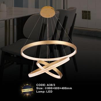 Đèn treo trang trí Slister Ø800+600+400mm - LED 3 CĐ A38/3