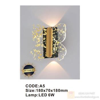 Đèn tường trong nhà Slister 180*70*180mm - LED 6W A5