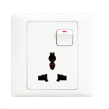 Bộ ổ cắm đơn đa năng kèm công tắc CHINT NEW7-G442 White 10A 250V NEW7-G442