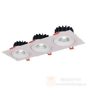 Đèn downlight âm trần hợp kim nhôm cao cấp vuông L250*W92*H55-7W*3, khoét lỗ 75*230 AT-104 COB LED