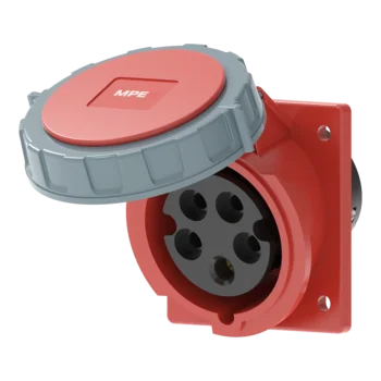 Ổ cắm công nghiệp 3P+N+E MPE (cố định bắt trên bảng điện xéo) series MPN2 IP67 MPN2-4152