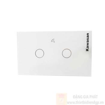 Công tắc đôi Kawasan cảm ứng chạm wifi màu trắng CT2-WIFI(W)