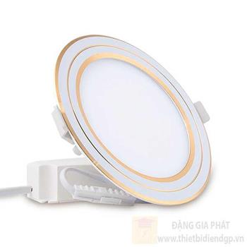 Đèn Led Panel downlight Rạng Đông tròn đổi màu viền vàng PT05 ĐM PT05L ĐM