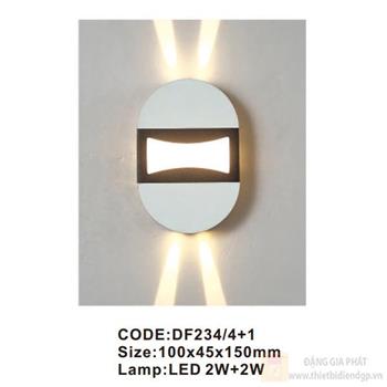 Đèn tường trong nhà Slister 100*45*150mm LED 2W+2W DF234/4+1