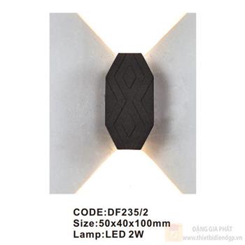 Đèn tường trong nhà Slister 50*40*100mm LED 2W DF235/2
