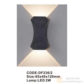 Đèn tường trong nhà Slister 65*40*120mm LED 2W DF236/2