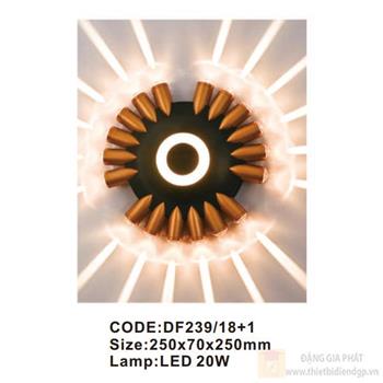 Đèn tường trong nhà Slister 250*70*250mm - LED 20W DF239/18+1
