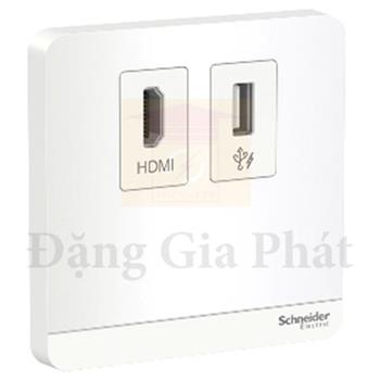 Bộ ổ cắm HDMI & USB dữ liệu màu trắng E8332HDUSB_WE_G19