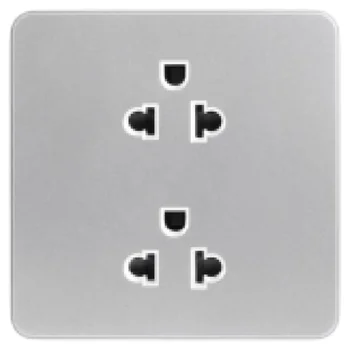 Ổ cắm đôi 3 chấu 16A chuẩn Âu Mỹ màu xám WGDS216EAIG