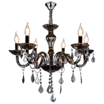 Đèn chùm pha lê Andora Ø570*H470+400-E14*6 (Pha Lê Xám) CPL-606/6