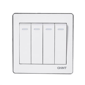 Bộ công tắc bốn 2 chiều CHINT NEW6-D00800 White 16AX 250V NEW6-D00800