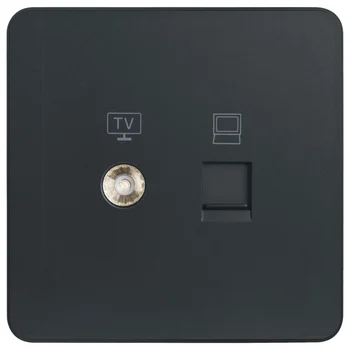 Ổ cắm ti vi + mạng RJ45 Cat 5e màu đen WGDT2TVRJ5KB