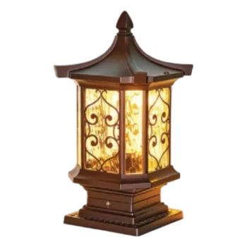 Đèn trụ cổng nhôm + kiếng hufa TSV-704 - Ø190*H380 - E27*1 TSV-704