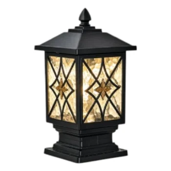 Đèn trụ cổng nhôm + kiếng hufa TSV-705 - Ø180*H350 - E27*1 TSV-705