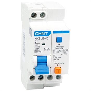 RCBO CHINT NXBLE-40 1P+N 10mA 4.5kA NXBLE-40 1P+N C6 10mA