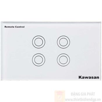 Công tắc bốn Kawasan cảm ứng chạm - điều khiển remote kính cường lực màu trắng KW-CT4W