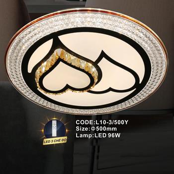 Đèn mâm pha lê Slister Ø500mm - LED 96W - 3 CĐ L10-3/500Y