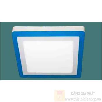 Đèn Panel ốp nổi vuông led 12W+ viền xanh dương 4W, W190*H35, vành nhôm, ánh sáng trắng LN 6284