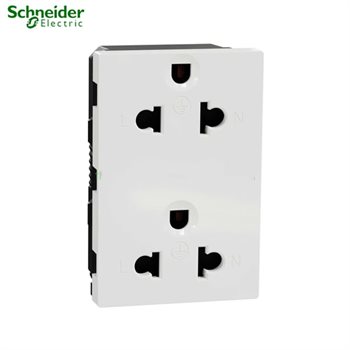 Hạt Ổ cắm đôi 3 chấu Miluz Schneider M3TS426UST2_WE M3TS426UST2_WE