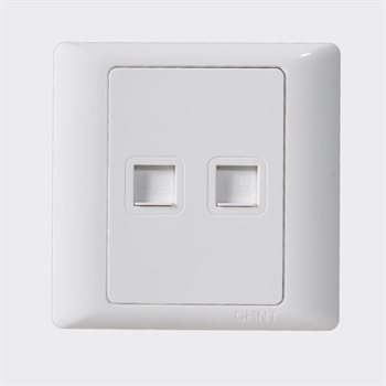 Bộ ổ cắm mạng đôi Cat 5e 8 lõi CHINT NEW7-G20500A White NEW7-G20500A