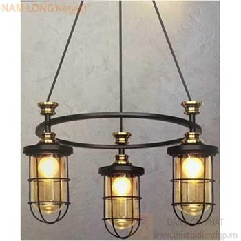 Đèn treo quán kiểu sang trọng Ø450*H300+700, E27*3 Lamp NB 324/3