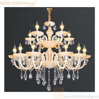 Đèn chùm nến kiểu sang trọng Ø950*H1000+600, E14*18 Lamp, 25 Hạt lớn, 76 Hạt nhỏ NC 142/12+6