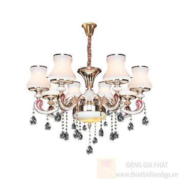 Đèn chùm nến Ø800*H600+400, E14*8 lamp, 17 large crystals K9 NC 7143/8