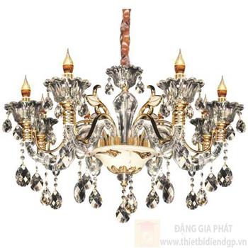 Đèn chùm nến Ø850*H700+600, E14*8 lamp, 21 large crystals K9, 40 small crystals K9 NC 9005/8