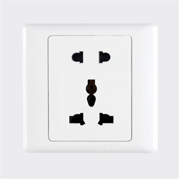 Bộ ổ cắm 2 chấu, ổ cắm đa năng CHINT NEW7-G128 White 10A 250V NEW7-G128