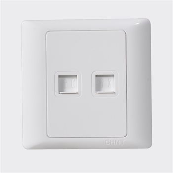 Bộ ổ cắm điện thoại đôi 4 lõi CHINT NEW7-G20800A White NEW7-G20800A