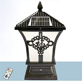 Đèn trụ cổng NLMT Sano Ø200xH370 Led 5W E27*1 SOLAR 1030x
