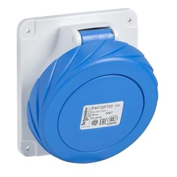 Ổ cắm công nghiệp 1 pha Schneider gắn âm dạng nghiêng IP67 2P+E 230V PKF16F7xx