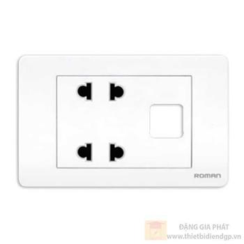 Ổ cắm đôi 2 chấu + 1 lỗ RQ321
