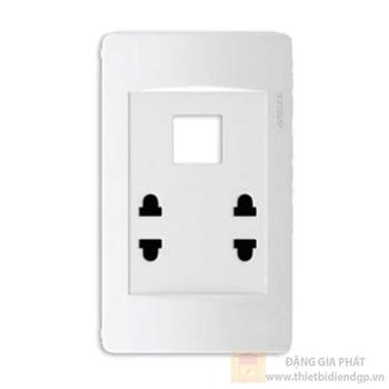 Ổ cắm đôi 2 chấu + 1 lỗ RV821