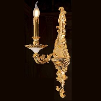 Đèn vách nến hợp kim + Xi mạ + Đá Euroto L120*H500 - E14*1 V-985/1