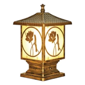 Đèn trụ cổng sắt + kiếng hufa TSV-706 - Ø200*H350 - E27*1 TSV-706
