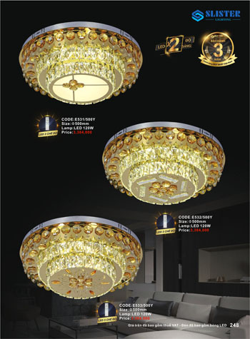 Đèn mâm pha lê Slister Ø500mm - LED 120W - 3 CĐ E532/500Y
