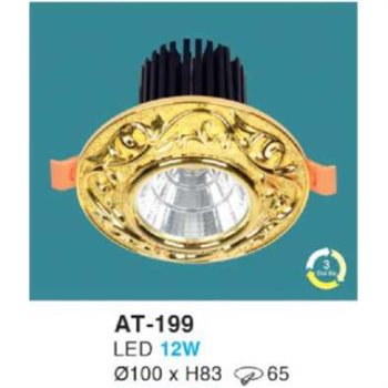 Đèn led âm trần hợp kim nhôm cao cấp HUFA Ø100*H83-12W, khoét lỗ Ø65 AT-199